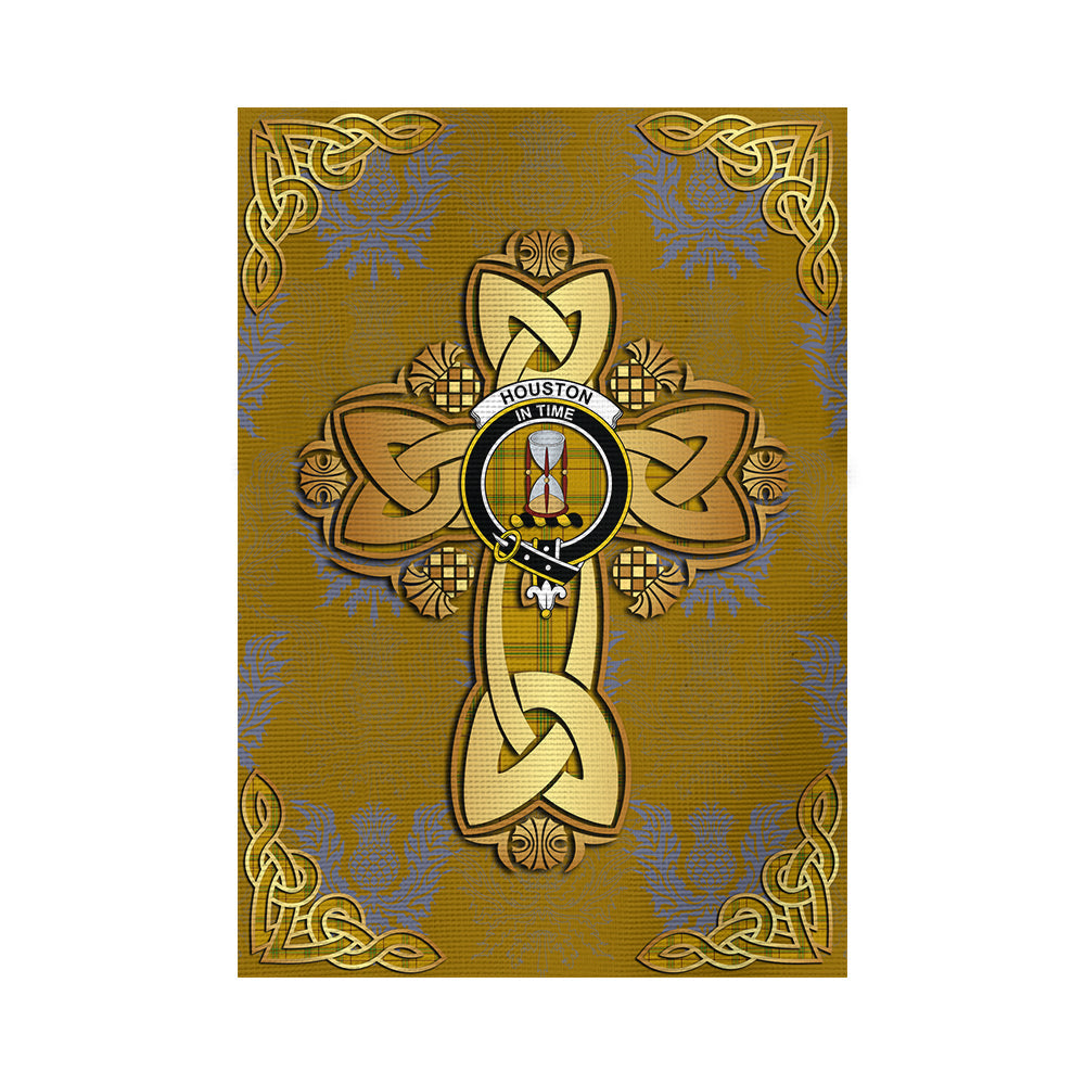scottish-houston-clan-crest-tartan-golden-celtic-thistle-garden-flag