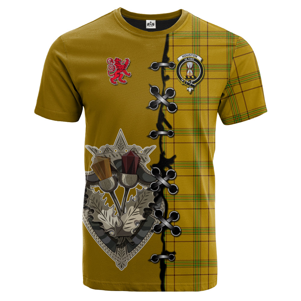 scottish-houston-clan-crest-tartan-lion-rampant-and-celtic-thistle-t-shirt