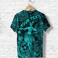 Custom Hawaii Hula Girl Polynesian T Shirt Unique Style Turquoise LT8 - Wonder Print Shop