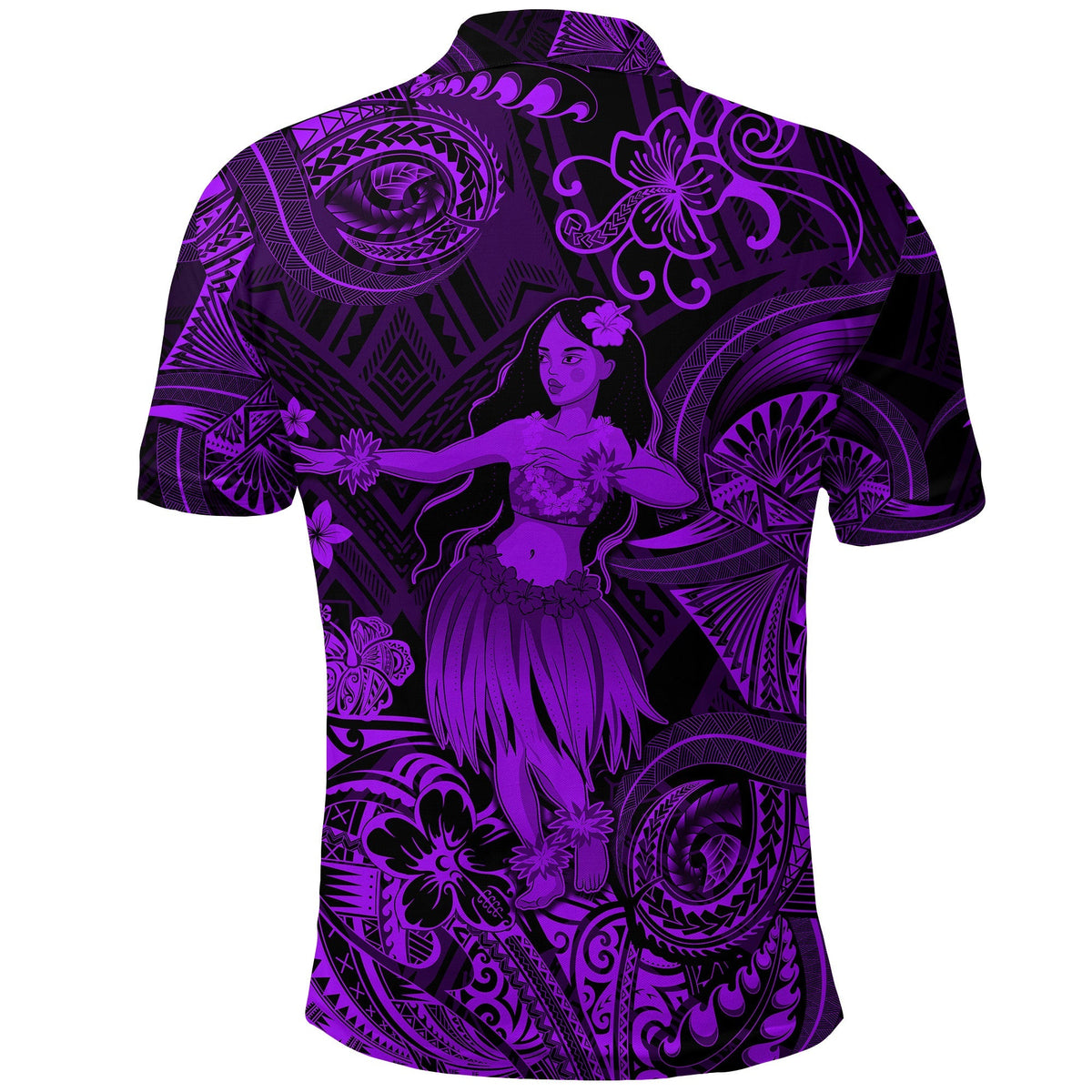 Polynesian Polo Shirt with Hula Girl Unique Style Purple LT8 - Wonder Print Shop