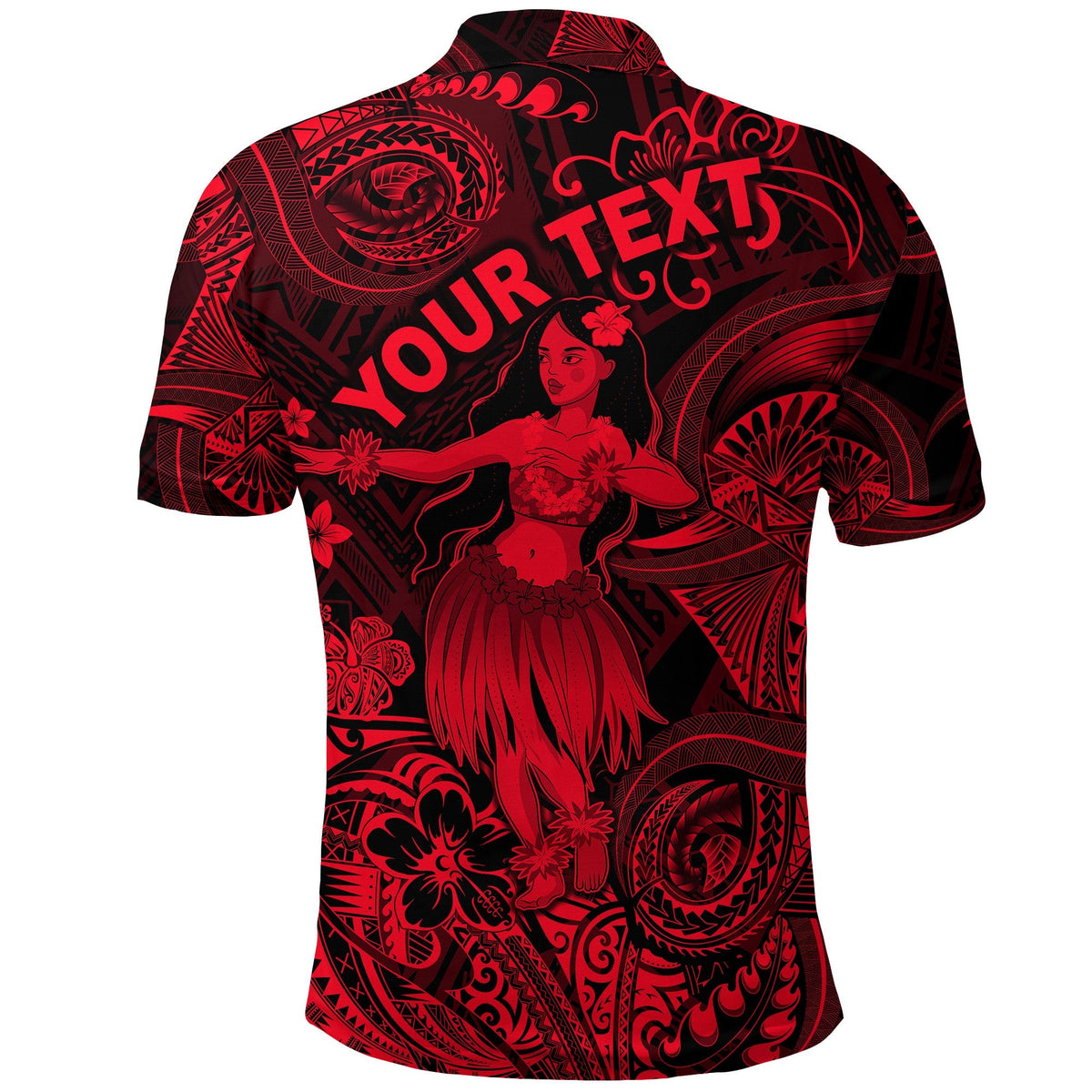 Custom Polynesian Polo Shirt with Hula Girl Unique Style Red LT8 - Wonder Print Shop
