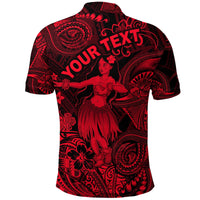 Custom Polynesian Polo Shirt with Hula Girl Unique Style Red LT8 - Wonder Print Shop