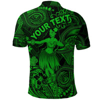Custom Polynesian Polo Shirt with Hula Girl Unique Style Green LT8 - Wonder Print Shop
