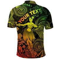 Custom Polynesian Polo Shirt with Hula Girl Unique Style Reggae LT8 - Wonder Print Shop