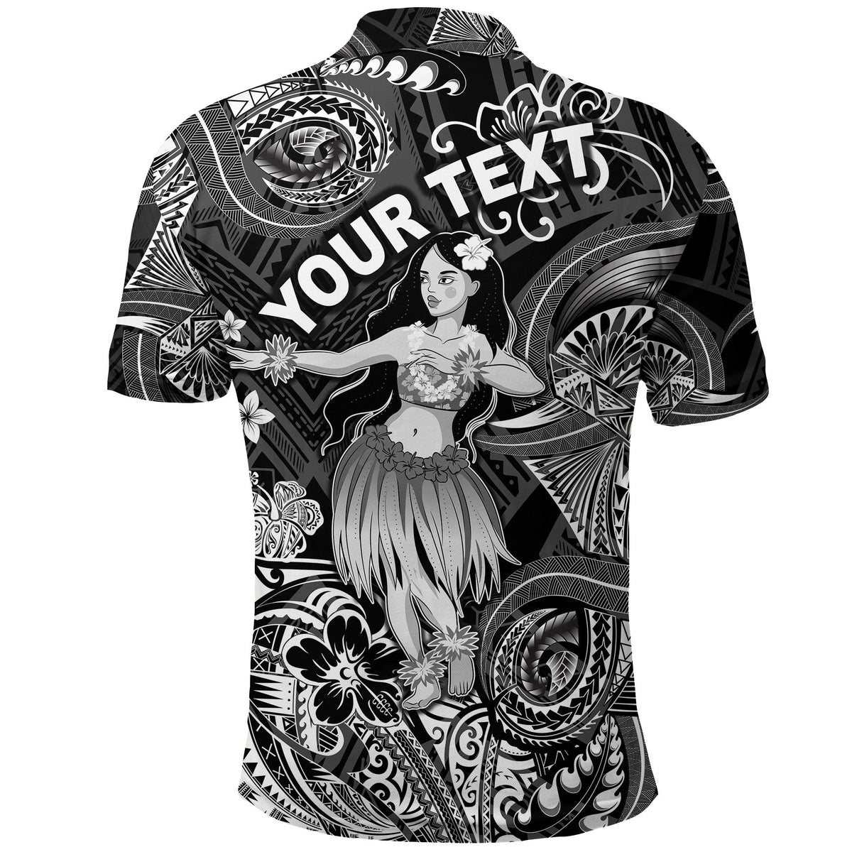 Custom Polynesian Polo Shirt with Hula Girl Unique Style Black LT8 - Wonder Print Shop