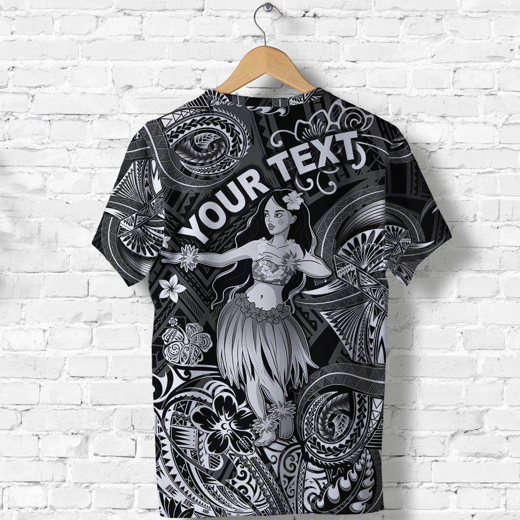 Custom Hawaii Hula Girl Polynesian T Shirt Unique Style Black LT8 - Wonder Print Shop
