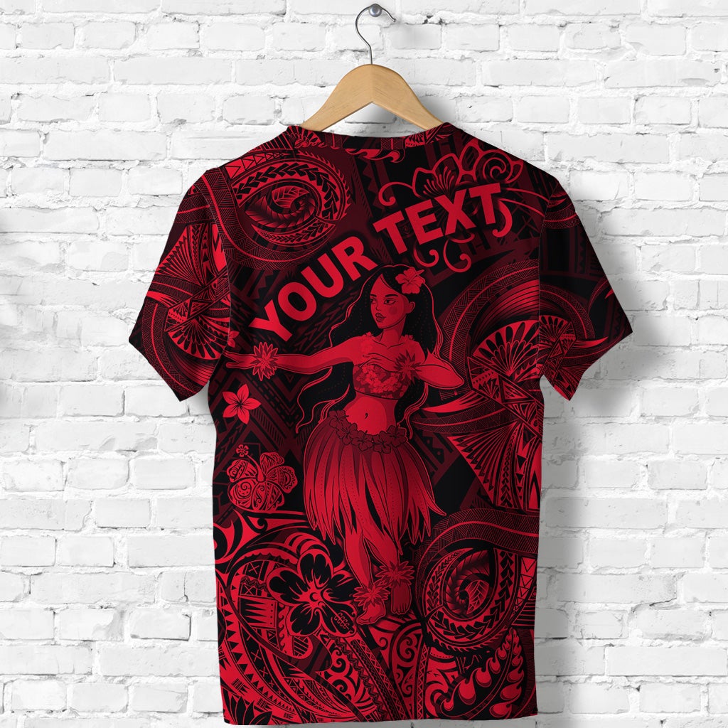 Custom Hawaii Hula Girl Polynesian T Shirt Unique Style Red LT8 - Wonder Print Shop