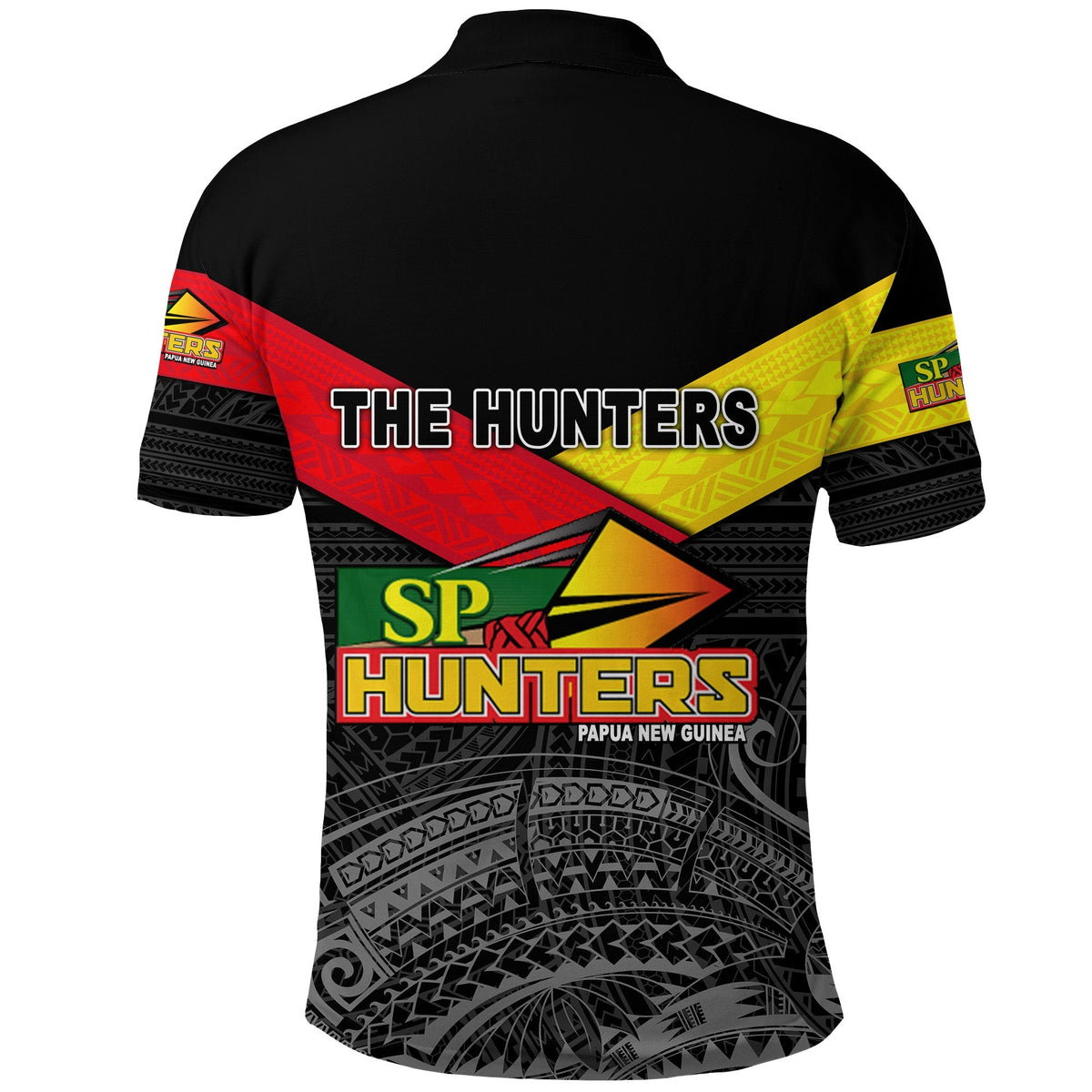 Papua New Guinea SP Hunters Polo Shirt Rugby Original Style Black LT8 - Wonder Print Shop