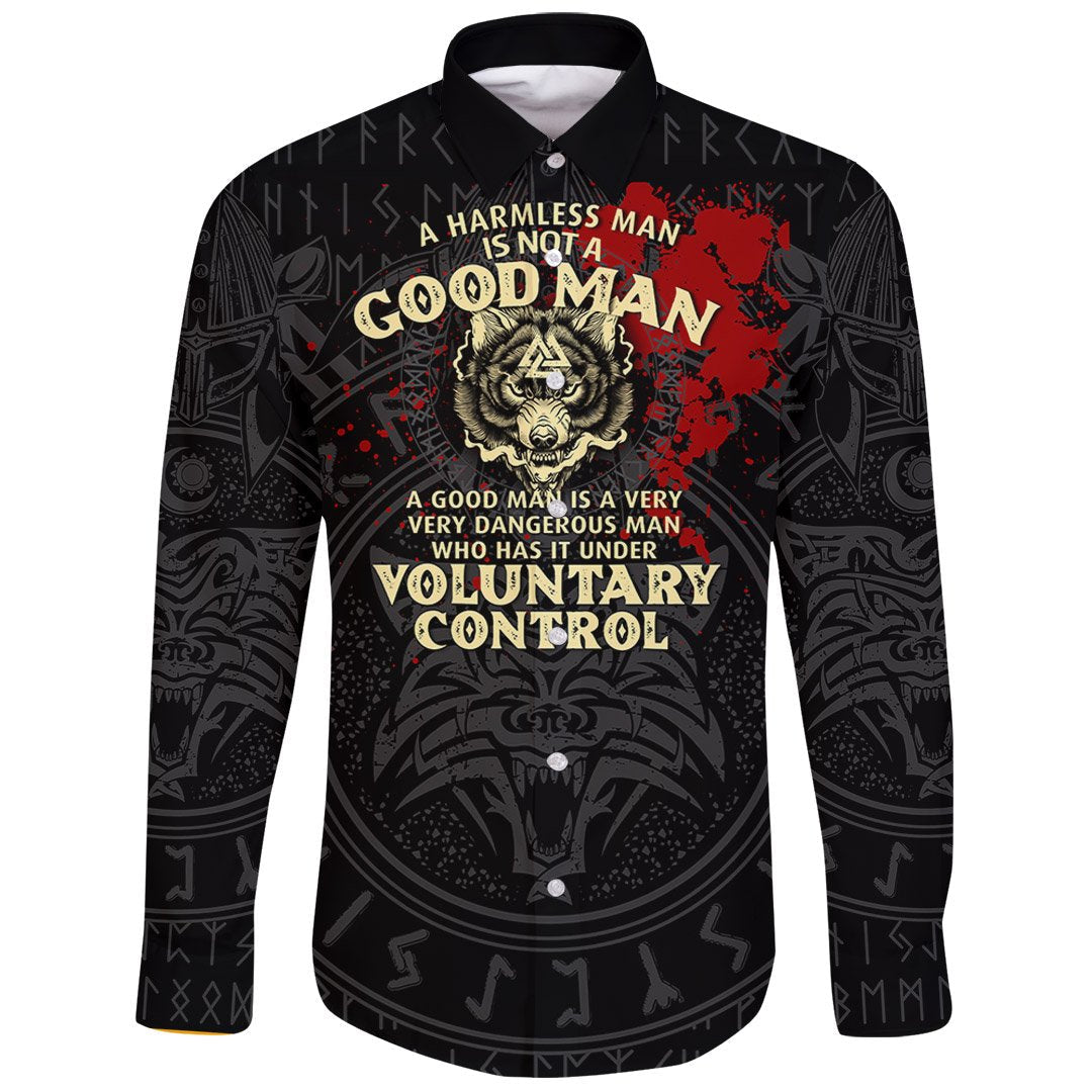 Viking Long Sleeve Button Shirt Good Man RLT12 - Wonder Print Shop