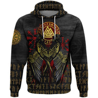 Viking Hoodie Vikings Valknut and Ravens Tattoo RLT12 - Wonder Print Shop