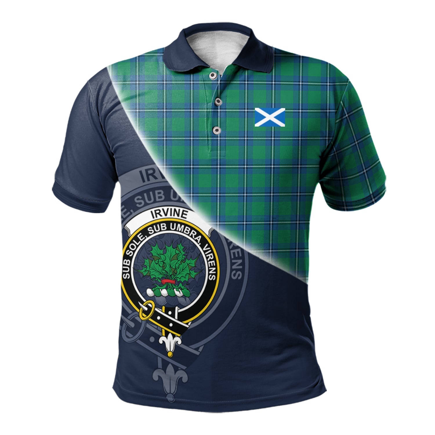 scottish-irvine-ancient-clan-crest-tartan-scotland-flag-half-style-polo-shirt