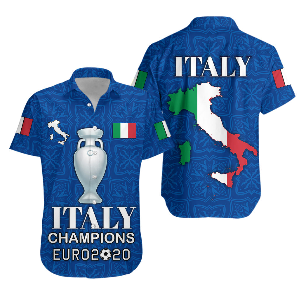 Italy Champion Hawaiian Shirt Blue LT4 - Wonder Print Shop