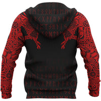 Viking Hoodie The Raven Of Odin Tattoo Special Red RLT12 - Wonder Print Shop