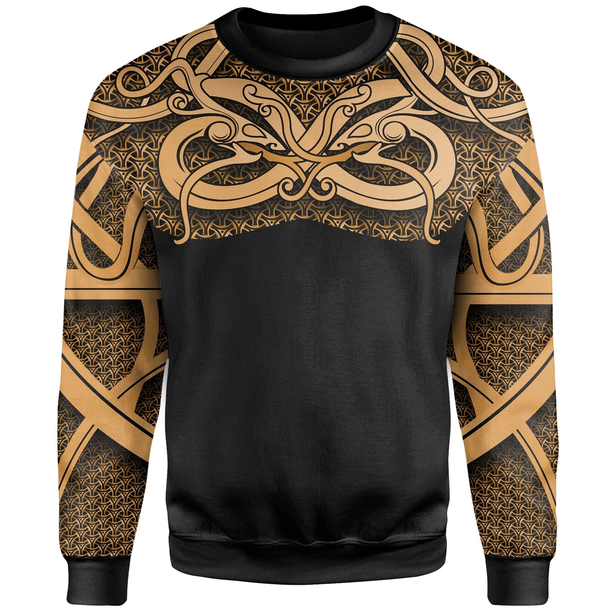 Viking Sweatshirt - Best Viking Tattoo Gold RLT12 - Wonder Print Shop