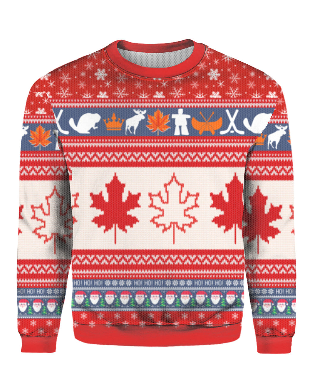 Christmas Canada Maple Leaf Ugly Christmas Sweater - Wonder Print Shop