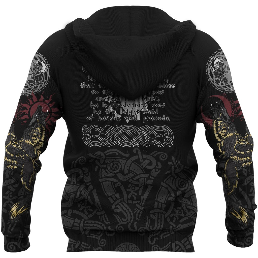 Viking Hoodie The Wolves Skoll and Hati RLT12 - Wonder Print Shop
