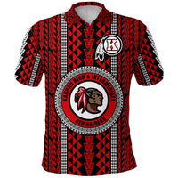 Custom Hawaii Kahuku School Polo Shirt Red Raiders Simple Style LT8 - Wonder Print Shop