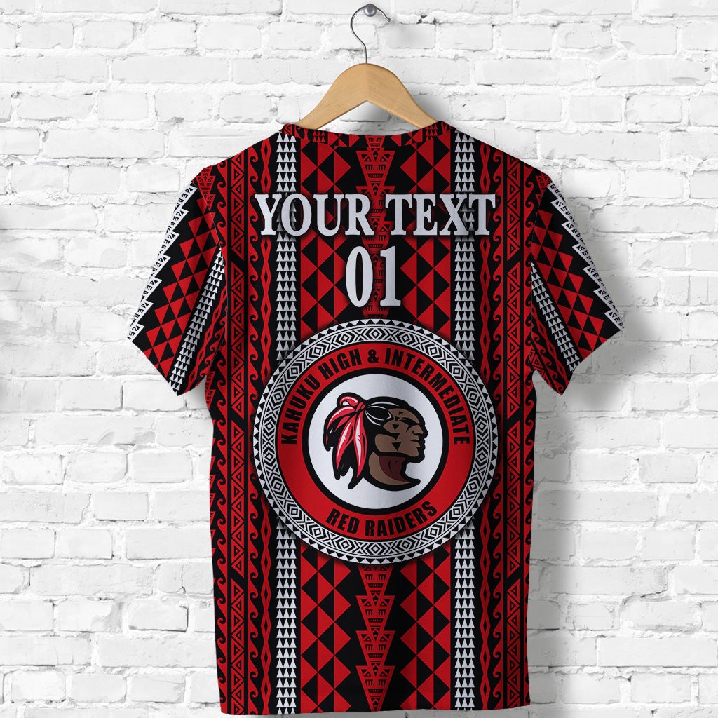 Custom Hawaii Kahuku School T Shirt Red Raiders Simple Style LT8 - Wonder Print Shop