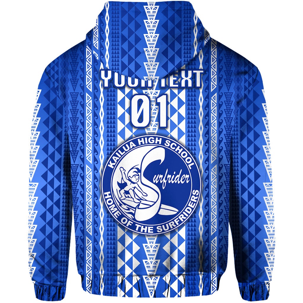 Custom Hawaii Kailua High School Zip Hoodie Surfriders Simple Style LT8 - Wonder Print Shop