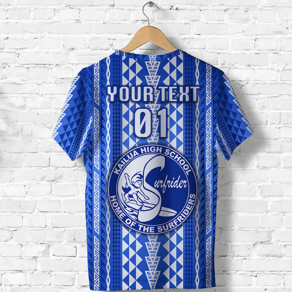 Custom Hawaii Kailua High School T Shirt Surfriders Simple Style LT8 - Wonder Print Shop