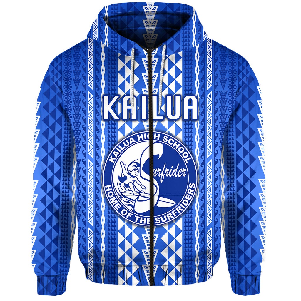 Custom Hawaii Kailua High School Zip Hoodie Surfriders Simple Style LT8 - Wonder Print Shop