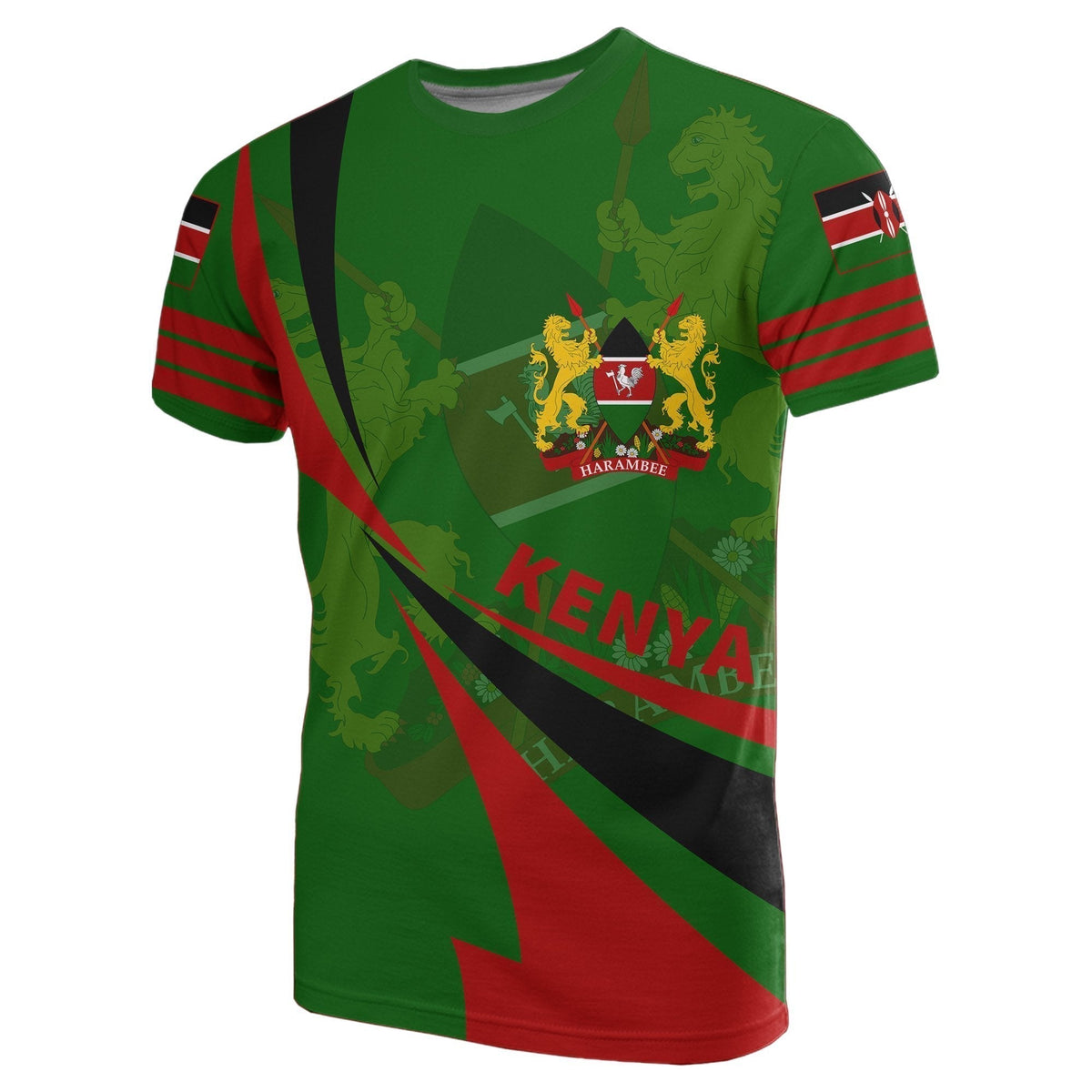 African T Shirt Kenya Tee Flag Doma Style - Wonder Print Shop