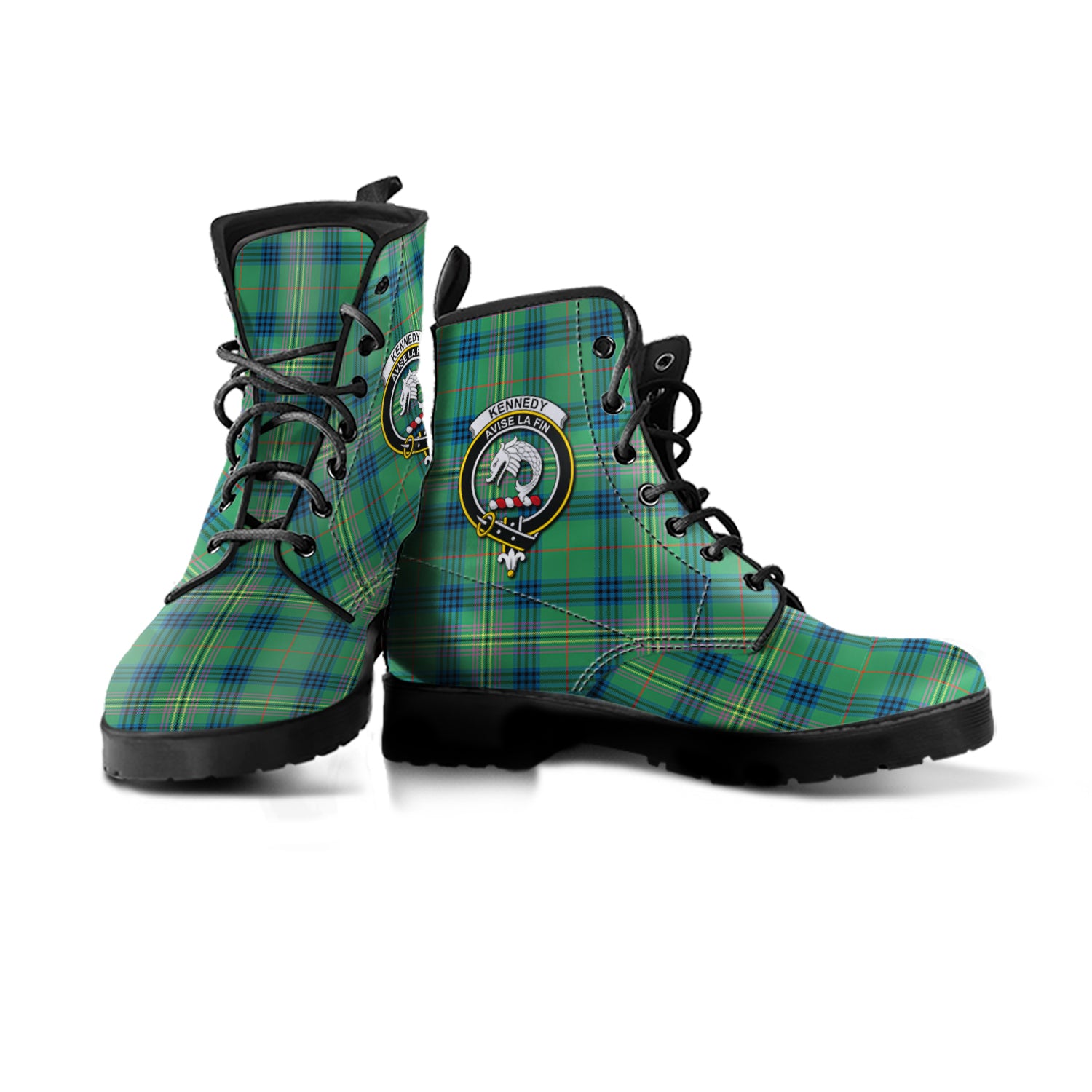 scottish-kennedy-ancient-clan-crest-tartan-leather-boots
