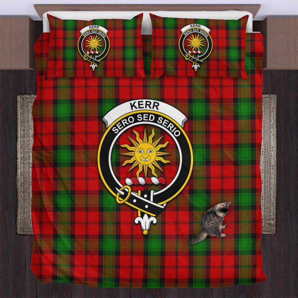 scottish-kerr-clan-crest-tartan-bedding-set