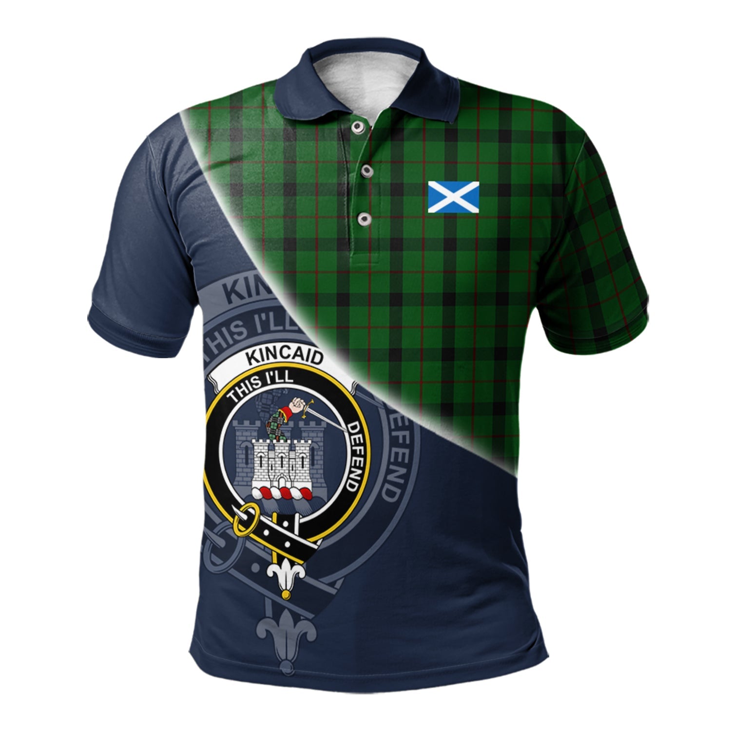 scottish-kincaid-clan-crest-tartan-scotland-flag-half-style-polo-shirt