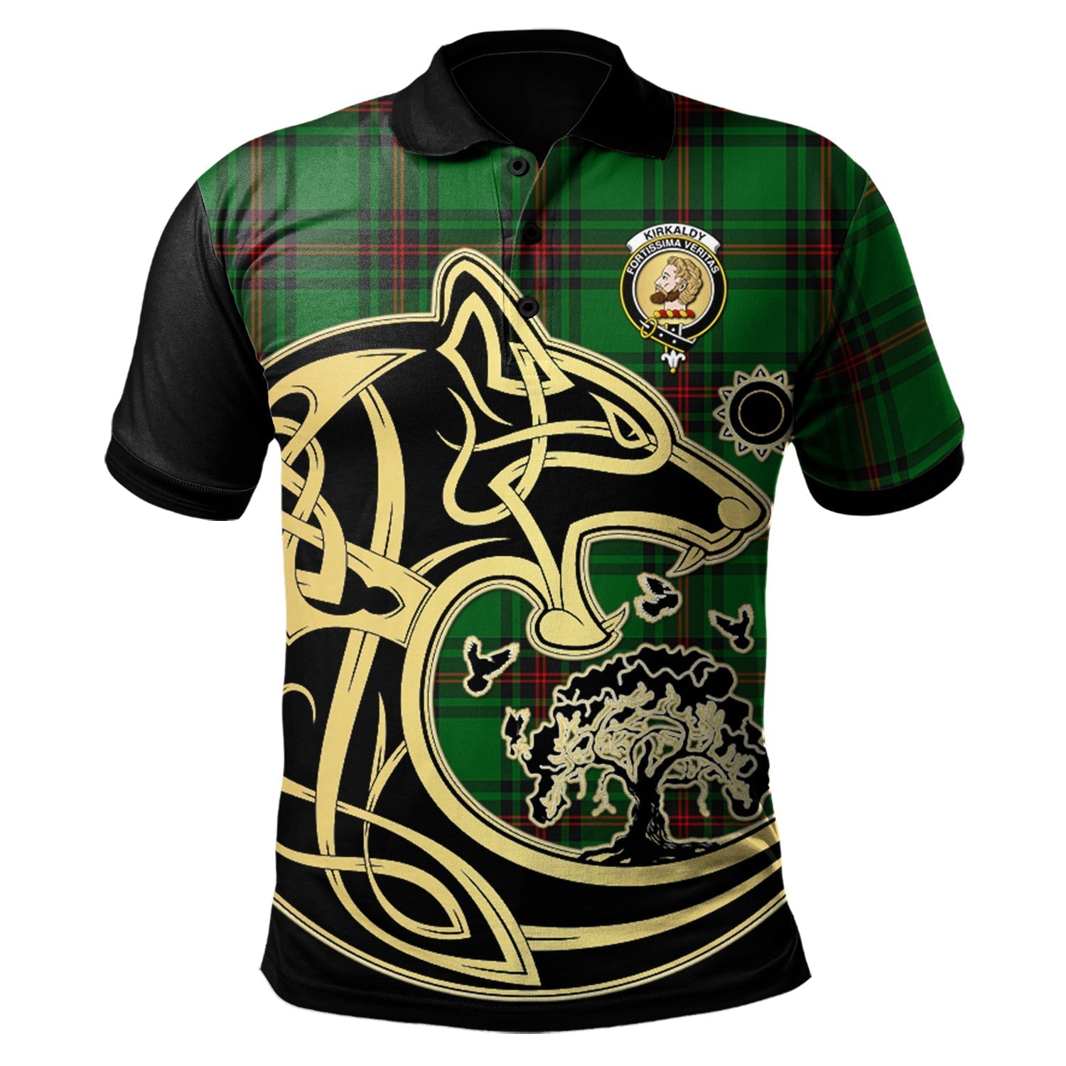 scottish-kirkcaldy-clan-crest-tartan-celtic-wolf-style-polo-shirt