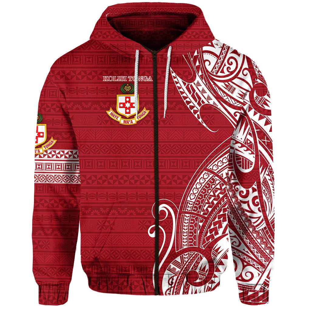 Custom Kolisi Tonga Mate Maa Tonga Zip Hoodie Simple, Custom Text And Number LT8 - Wonder Print Shop
