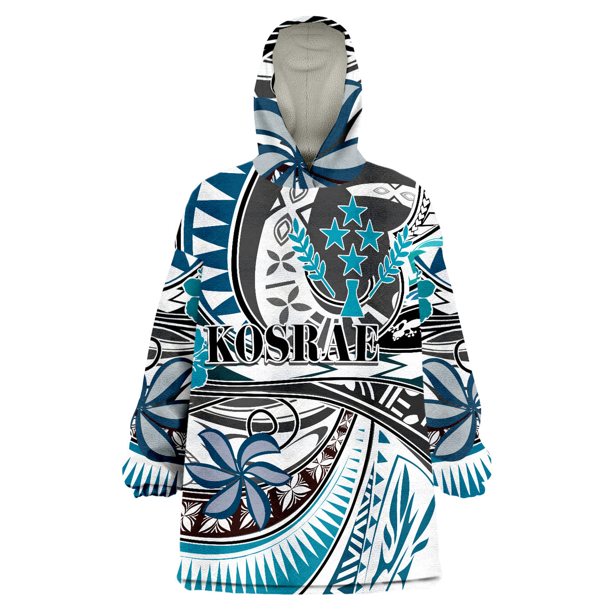 Kosrae Flower And Flow Wearable Blanket Hoodie - Wonder Print Shop