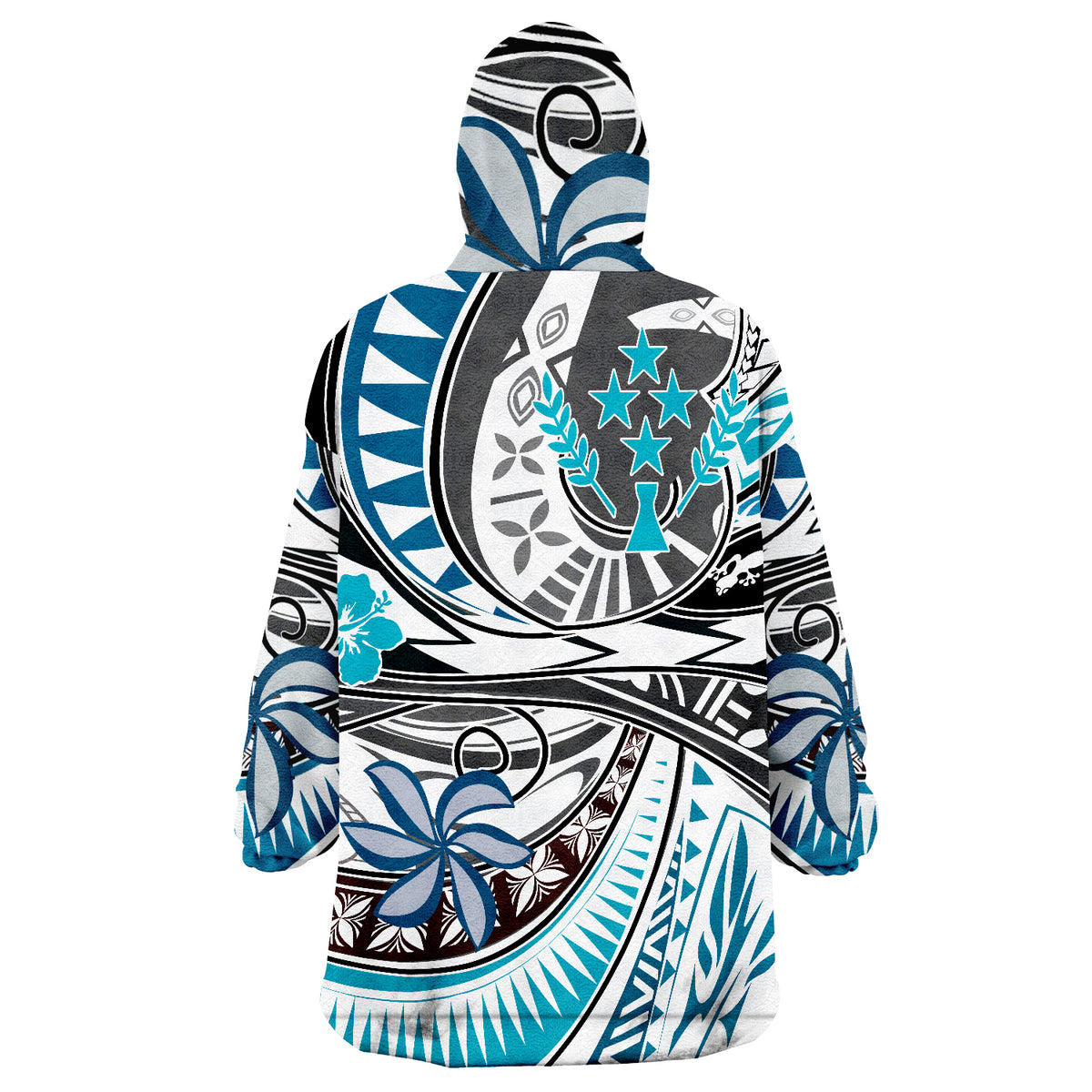 Kosrae Flower And Flow Wearable Blanket Hoodie - Wonder Print Shop