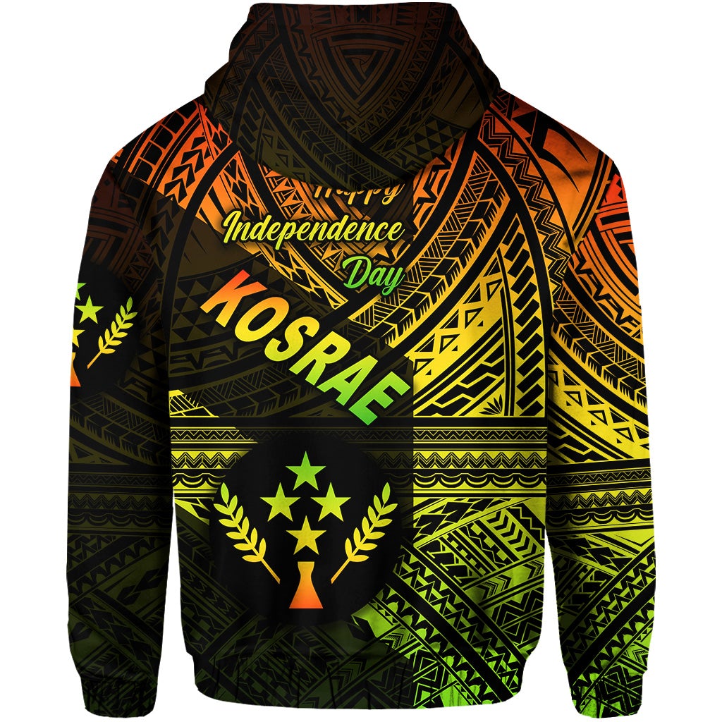 FSM Kosrae Zip Hoodie Happy Independence Day Original Vibes Reggae LT8 - Wonder Print Shop