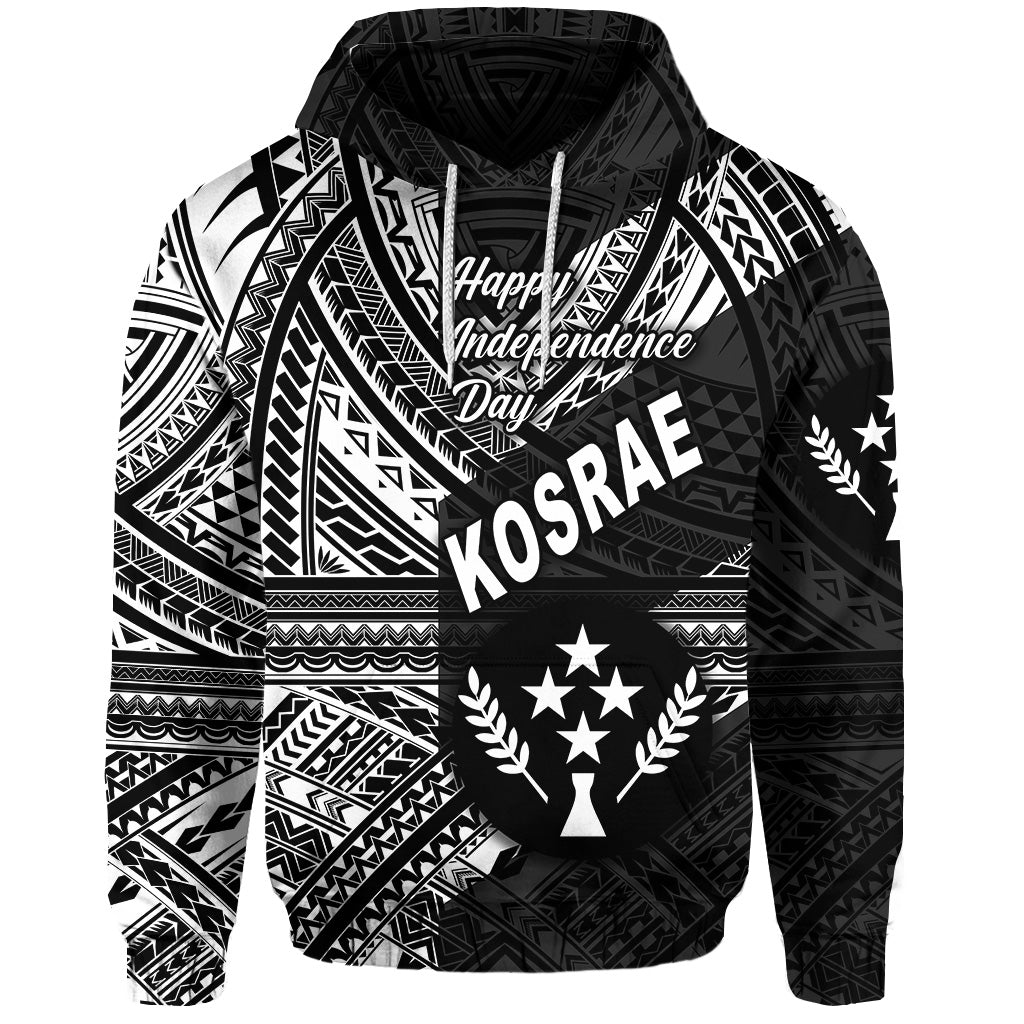 FSM Kosrae Hoodie Happy Independence Day Original Vibes Black LT8 - Wonder Print Shop