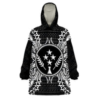 Kosrae Map Black Wearable Blanket Hoodie - Wonder Print Shop