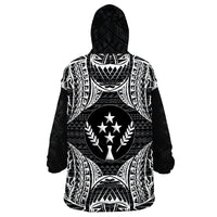 Kosrae Map Black Wearable Blanket Hoodie - Wonder Print Shop