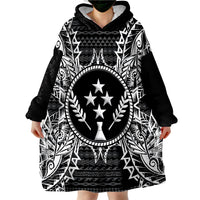 Kosrae Map Black Wearable Blanket Hoodie - Wonder Print Shop