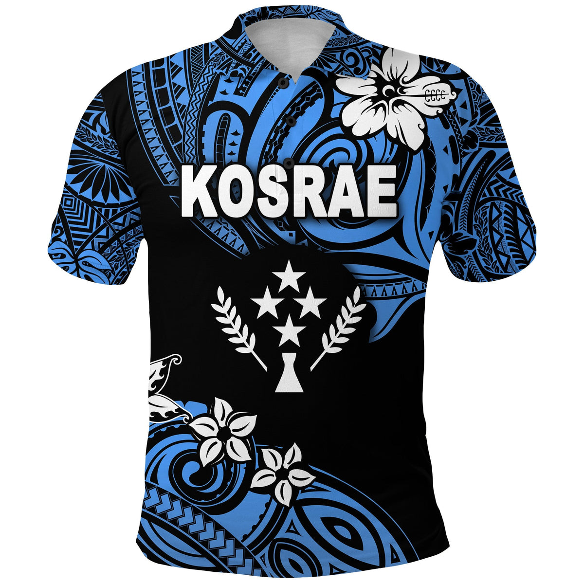 Custom FSM Kosrae Polo Shirt Unique Vibes Blue LT8 - Wonder Print Shop