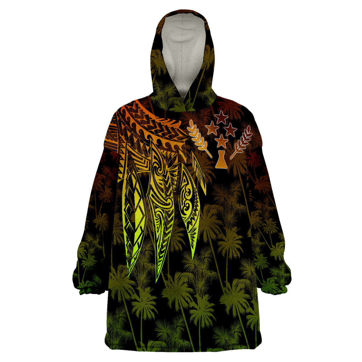 Kosrae Polynesian Reggae Wings Wearable Blanket Hoodie - Wonder Print Shop