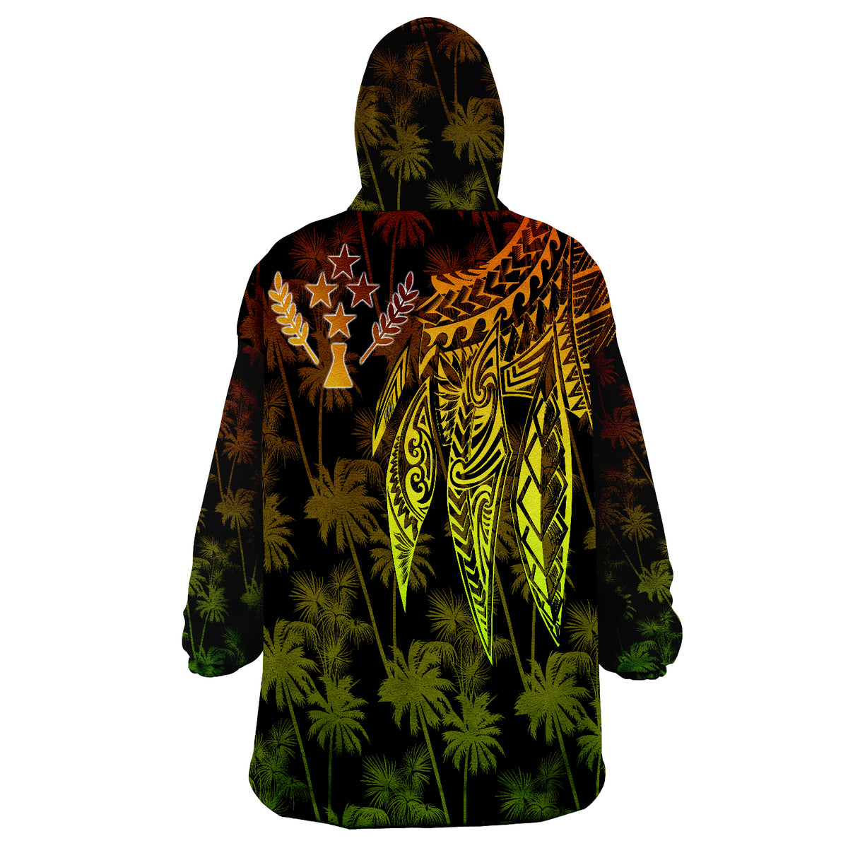 Kosrae Polynesian Reggae Wings Wearable Blanket Hoodie - Wonder Print Shop