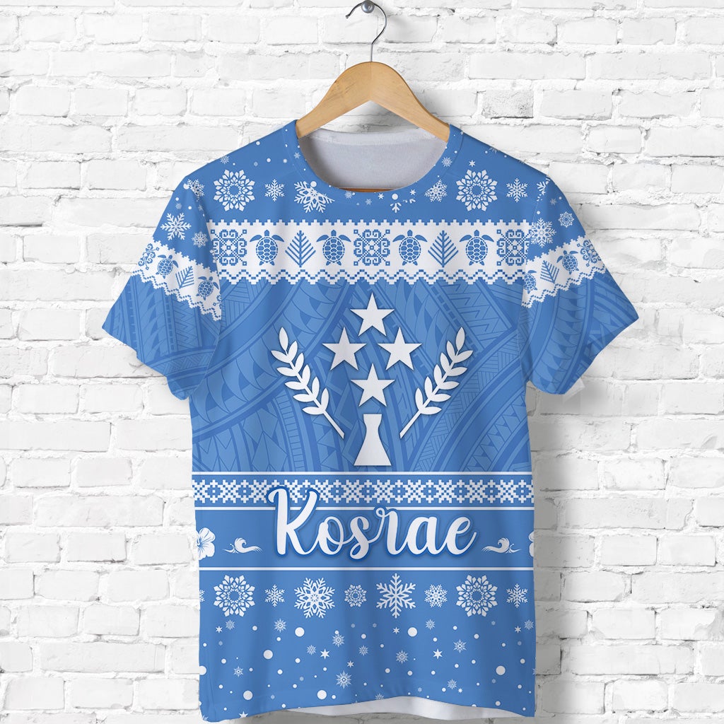 Custom FSM Kosrae Christmas T Shirt Simple Style LT8 - Wonder Print Shop