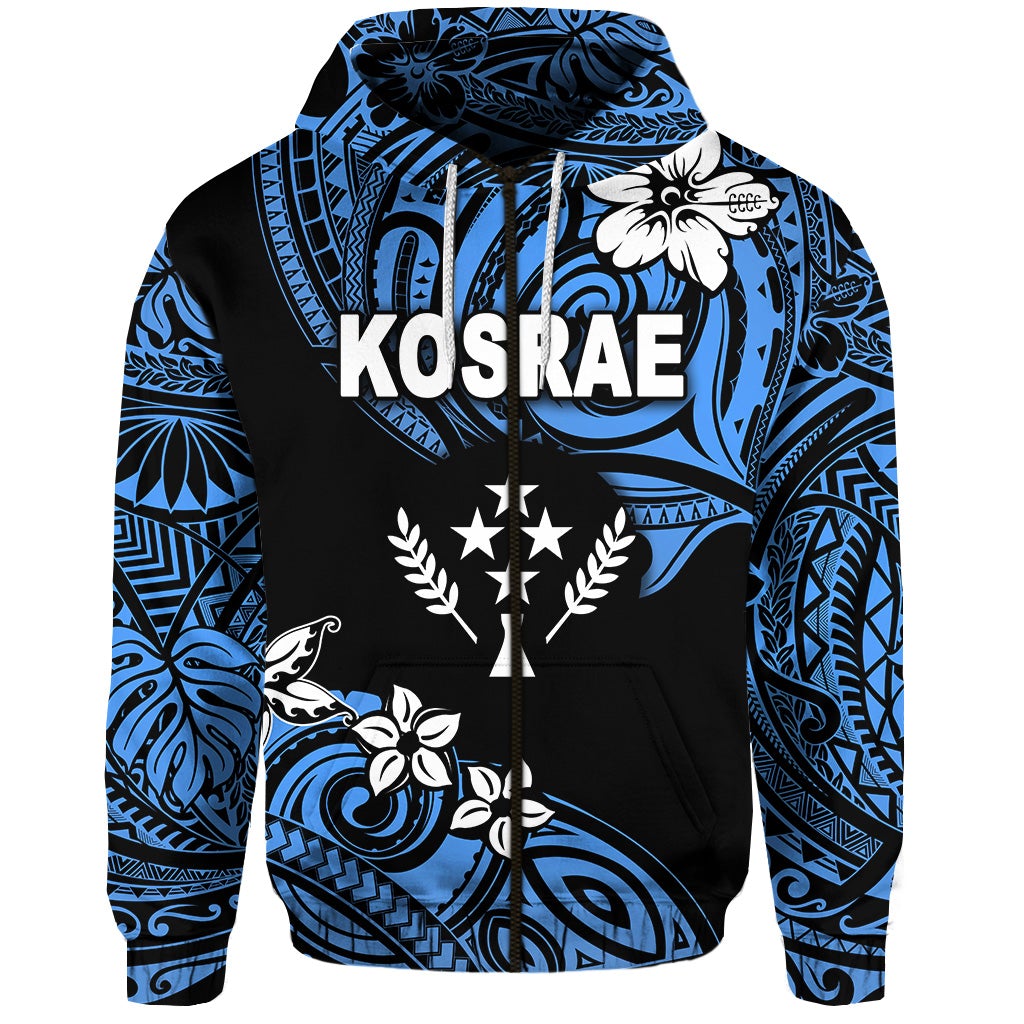 FSM Kosrae Zip Hoodie Unique Vibes Blue LT8 - Wonder Print Shop
