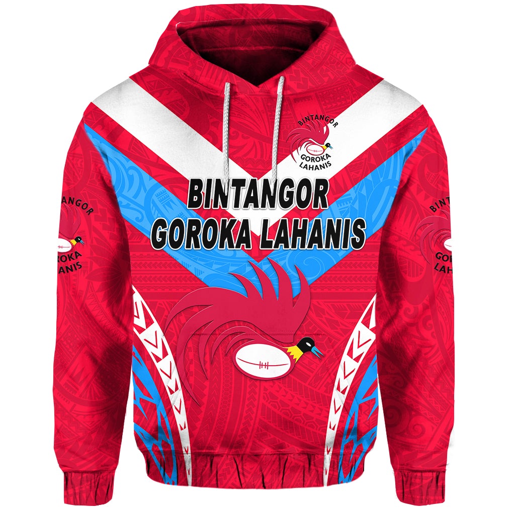 Custom Papua New Guinea Bintangor Goroka Lahanis Hoodie Rugby Original Style Red, Custom Text And Number LT8 - Wonder Print Shop