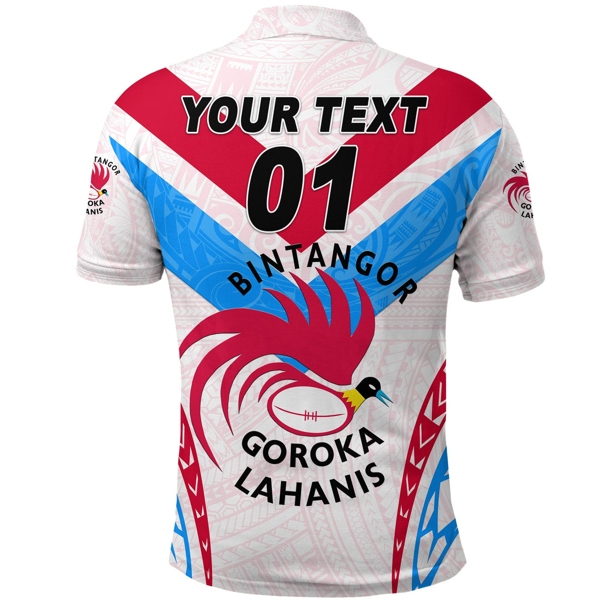Custom Papua New Guinea Bintangor Goroka Lahanis Polo Shirt Rugby Original Style White, Custom Text And Number LT8 - Wonder Print Shop