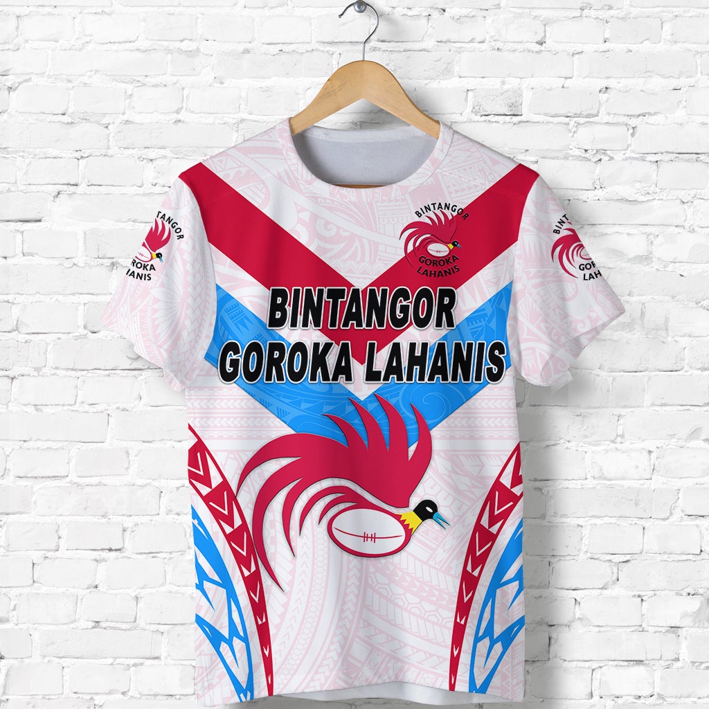 Custom Papua New Guinea Bintangor Goroka Lahanis T Shirt Rugby Original Style White, Custom Text And Number LT8 - Wonder Print Shop