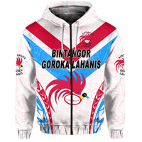 Custom Papua New Guinea Bintangor Goroka Lahanis Zip Hoodie Rugby Original Style White, Custom Text And Number LT8 - Wonder Print Shop