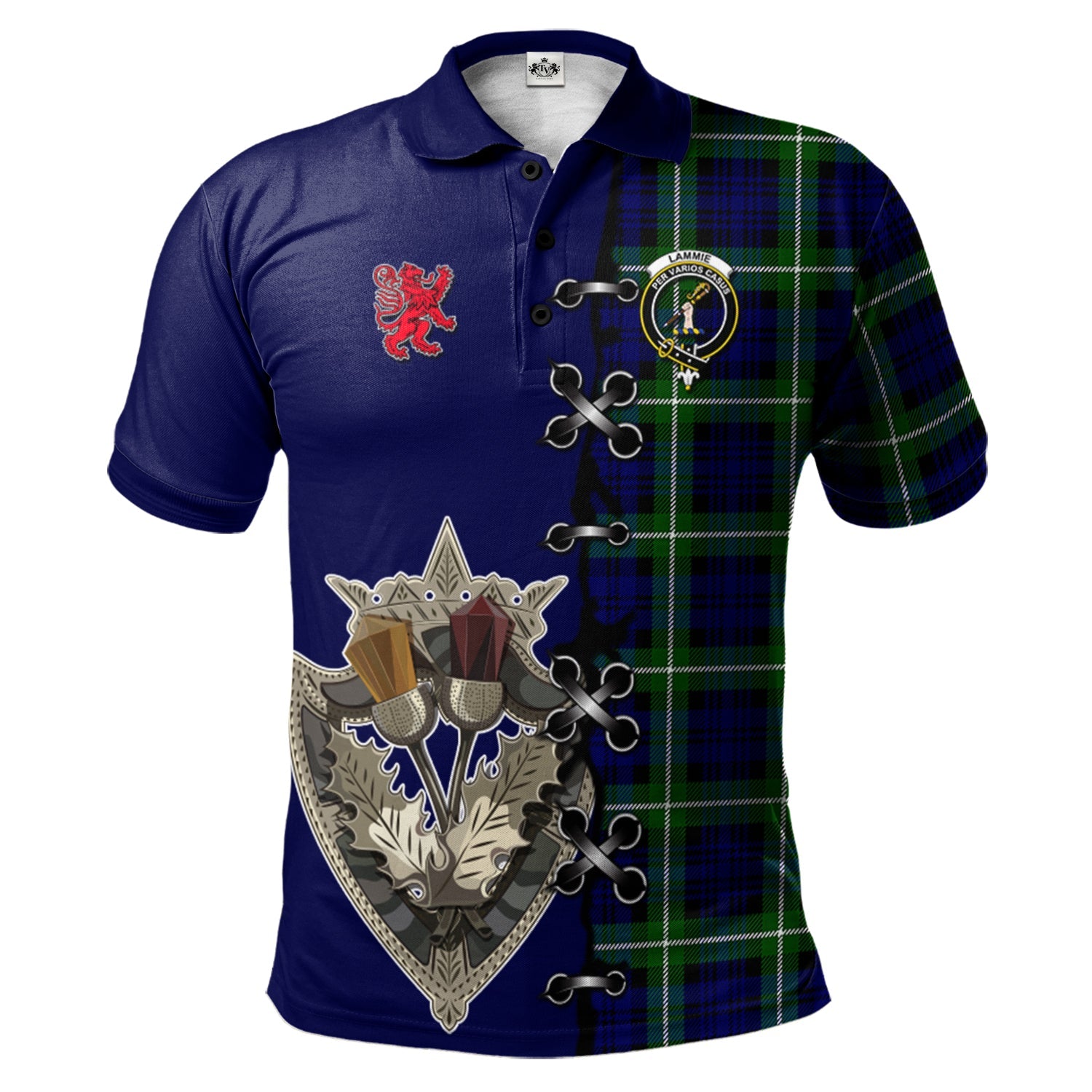 scottish-lammie-clan-crest-tartan-lion-rampant-and-celtic-thistle-polo-shirt