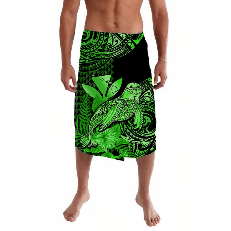 Hawaii Monk Seal Lavalava Polynesian Kakau With Kanaka Green - Wonder Print Shop