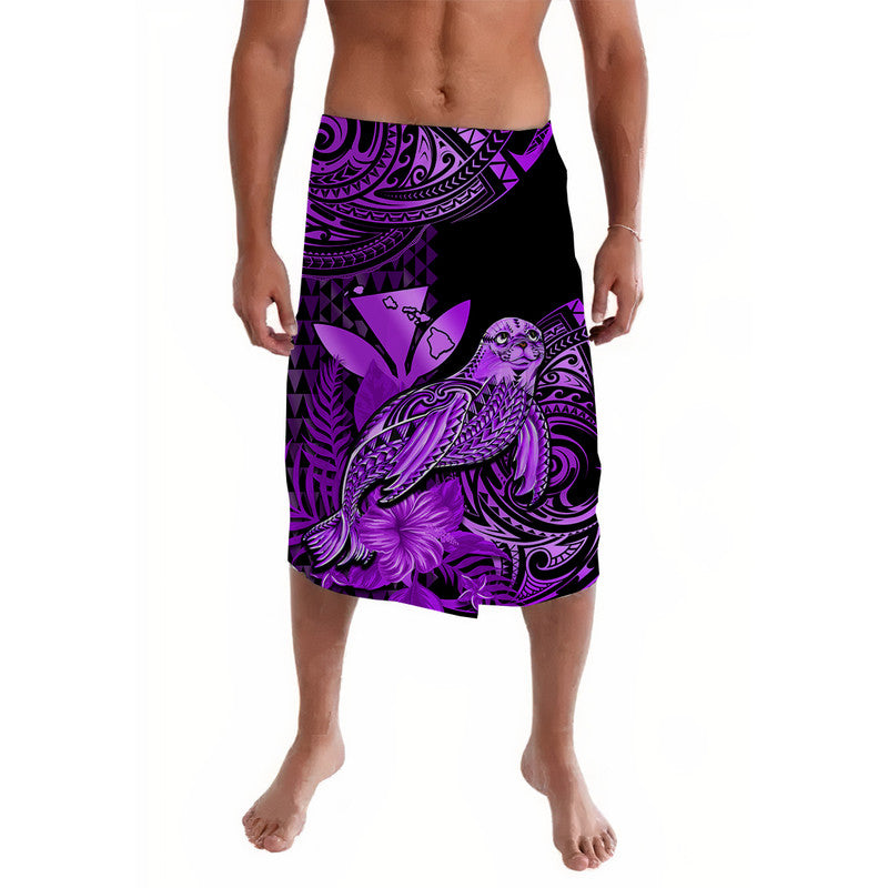 Hawaii Monk Seal Lavalava Polynesian Kakau With Kanaka Purple - Wonder Print Shop